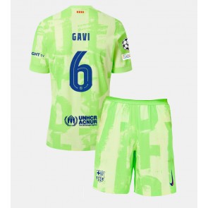 Barcelona Paez Gavi #6 Dětské Alternativní dres komplet 2024-25 Krátký Rukáv (+ trenýrky)